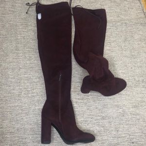 SAM EDELMAN CIRCUS DEEP PLUM THIGH HIGH BOOTS SZ 6